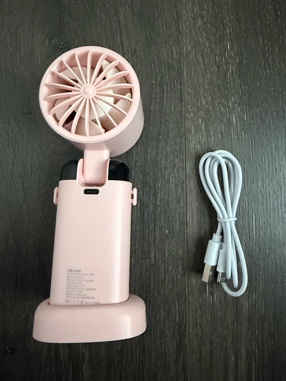 Portable Handheld Cooling Fan Blush Pink LED Turbo Fan Travel Display Speed 199 - Picture 4 of 8